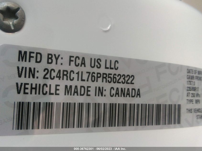 2023 CHRYSLER PACIFICA HYBRID TOURING L - 2C4RC1L76PR562322