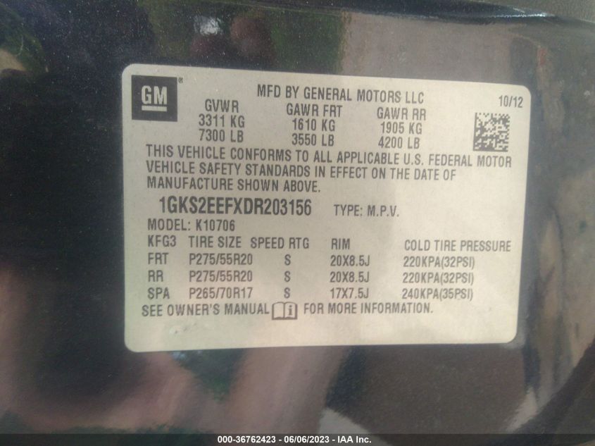 2013 GMC YUKON DENALI - 1GKS2EEFXDR203156