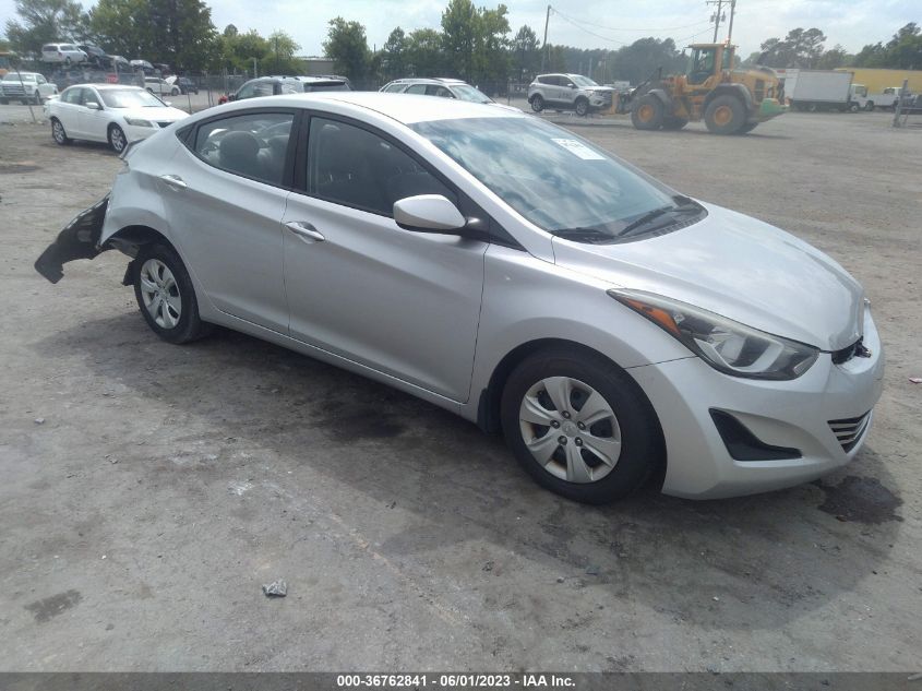 2016 HYUNDAI ELANTRA SE - 5NPDH4AE3GH750047