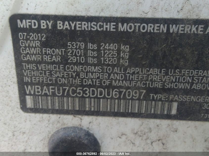 2013 BMW 5 SERIES 535I XDRIVE - WBAFU7C53DDU67097