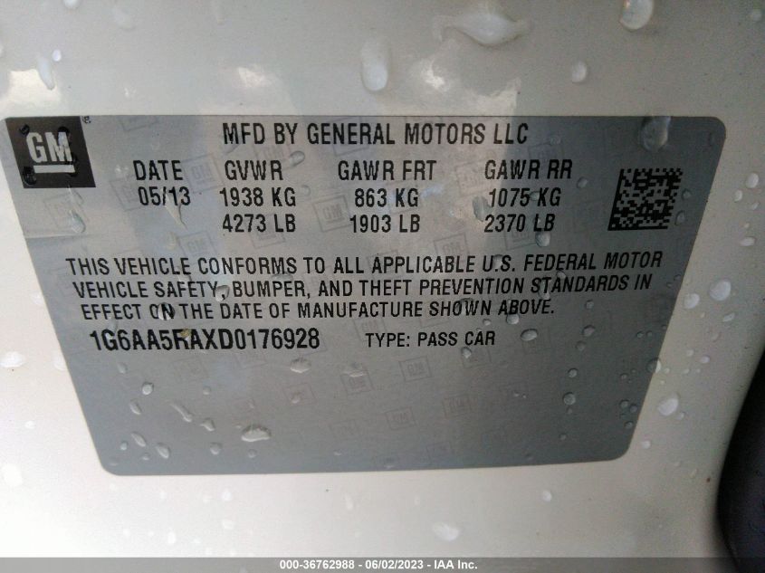 2013 CADILLAC ATS - 1G6AA5RAXD0176928