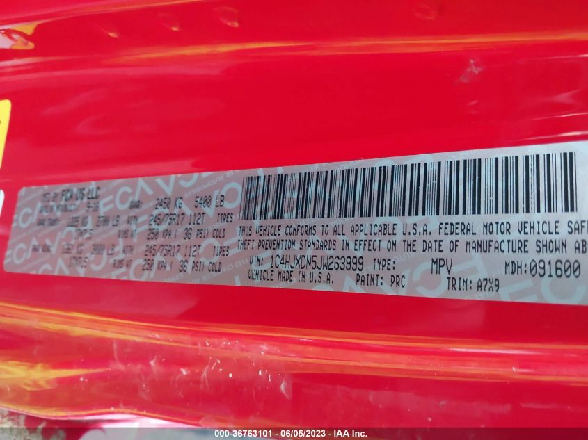 2018 JEEP WRANGLER UNLIMITED SPORT - 1C4HJXDN5JW263999