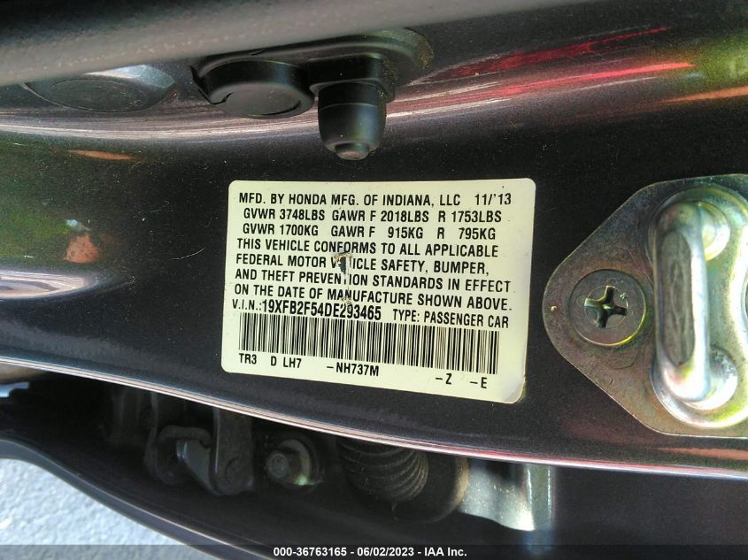 2013 HONDA CIVIC SDN LX - 19XFB2F54DE293465