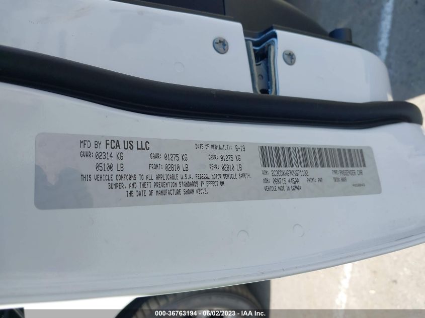 2019 DODGE CHARGER GT - 2C3CDXHG7KH671132