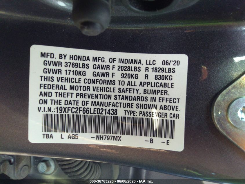 2020 HONDA CIVIC SEDAN LX - 19XFC2F66LE021438