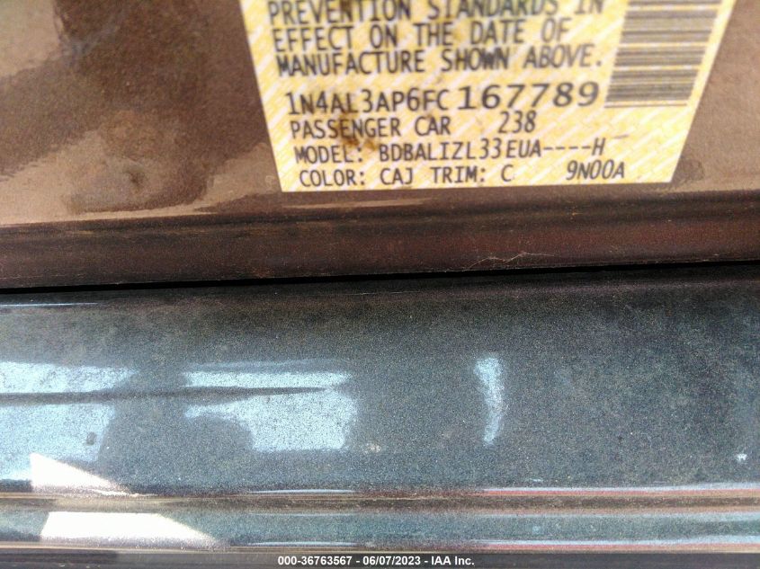 2015 NISSAN ALTIMA 2.5 SV - 1N4AL3AP6FC167789