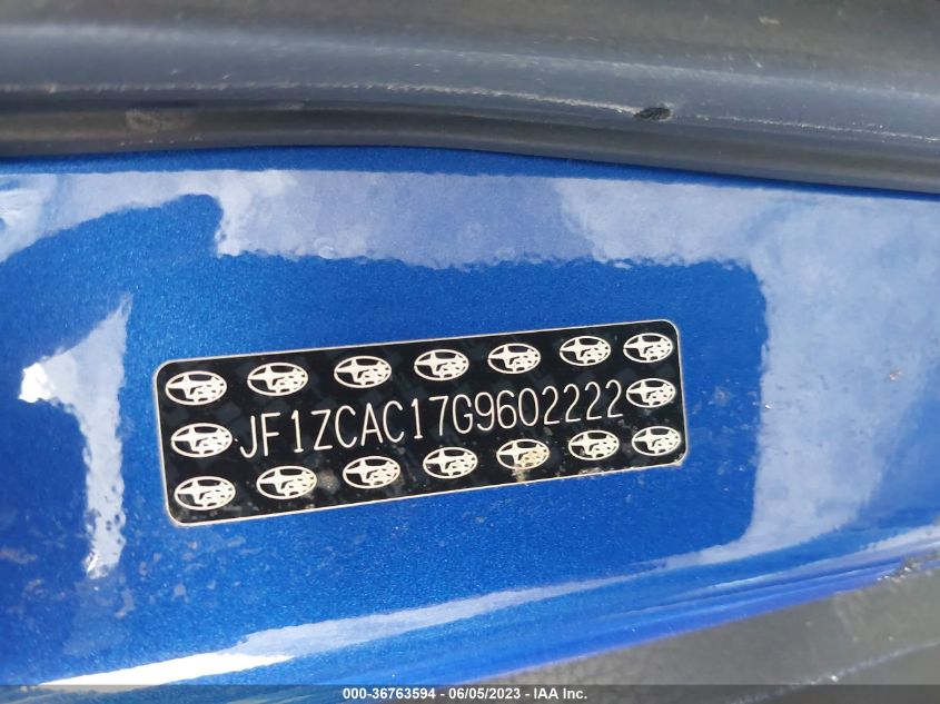 2016 SUBARU BRZ 2.0 LIMITED/BLUE.SERIES - JF1ZCAC17G9602222
