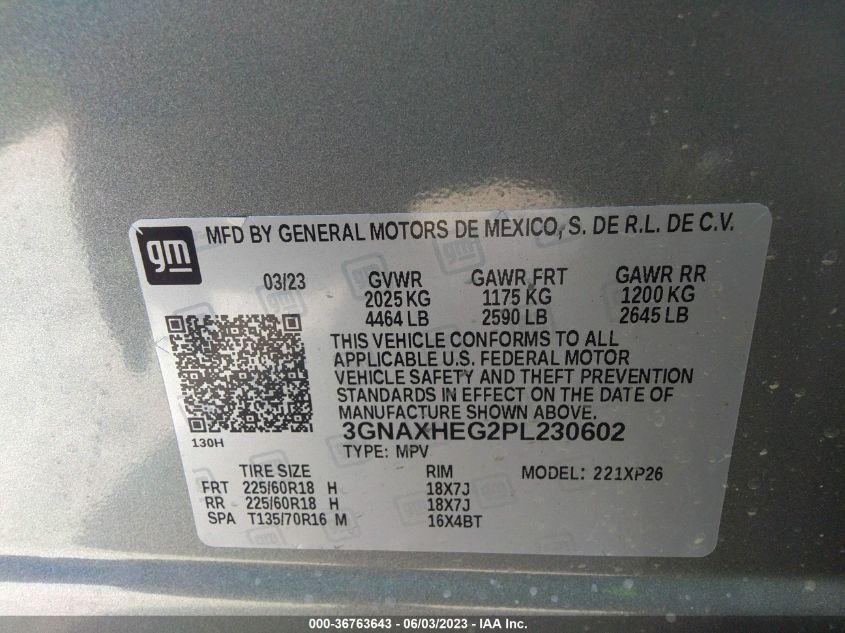 2023 CHEVROLET EQUINOX LS - 3GNAXHEG2PL230602
