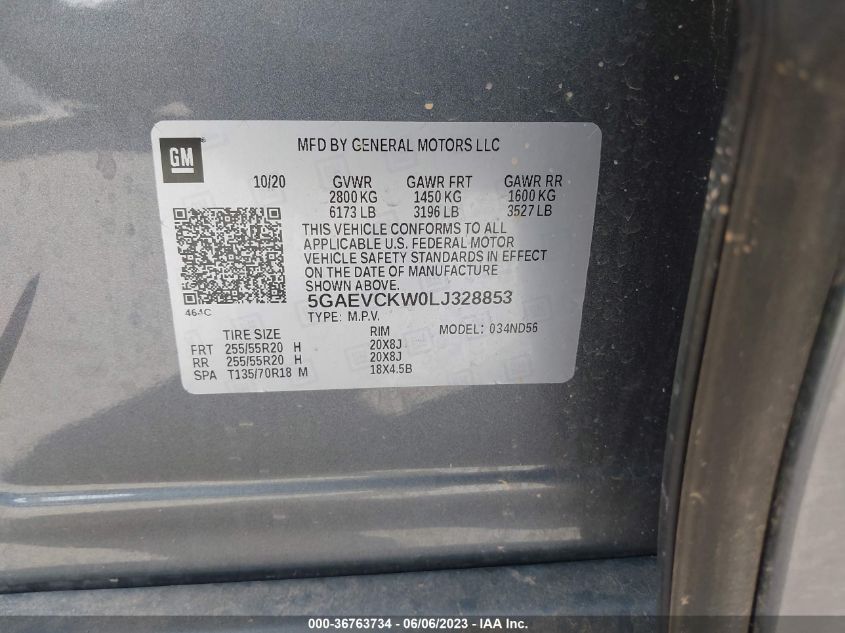 2020 BUICK ENCLAVE AVENIR - 5GAEVCKW0LJ328853