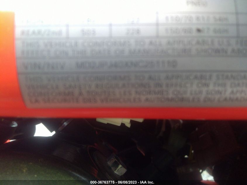 2022 KTM 390 DUKE MD2JPJ40XNC251110
