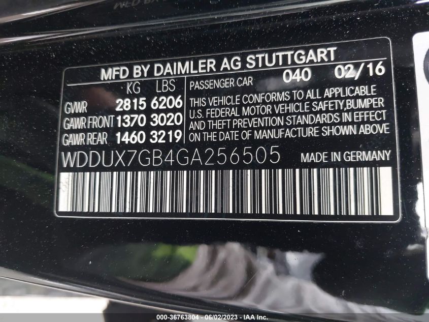2016 MERCEDES-BENZ S-CLASS MAYBACH S 600 - WDDUX7GB4GA256505