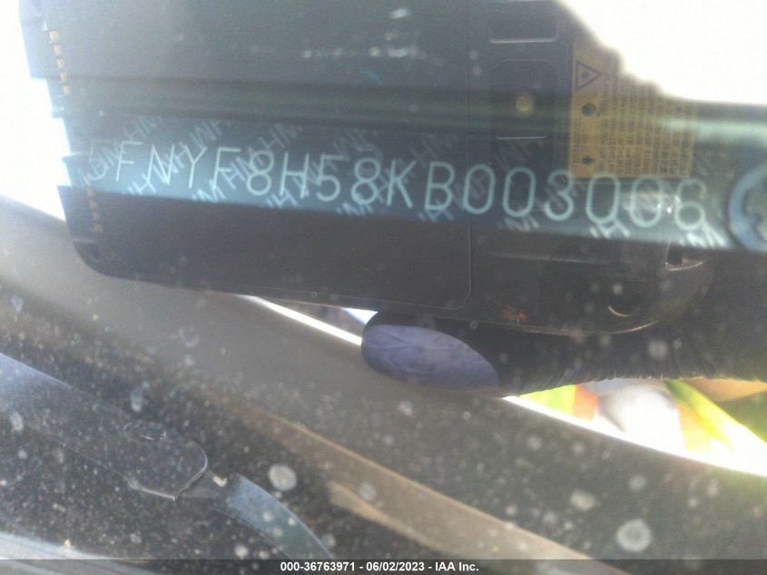 2019 HONDA PASSPORT EX-L - 5FNYF8H58KB003006