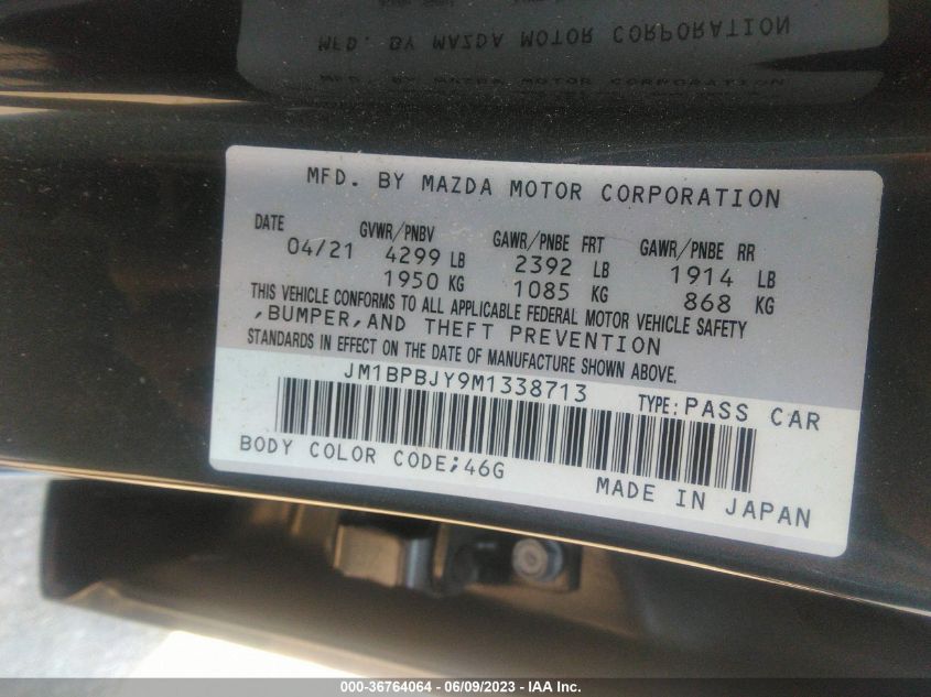 2021 MAZDA MAZDA3 HATCHBACK 2.5 TURBO JM1BPBJY9M1338713