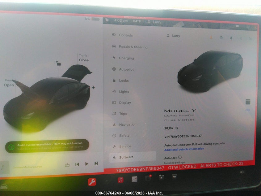 VIN 7SAYGDEE9NF356047 2022 TESLA MODEL Y LONG RANGE