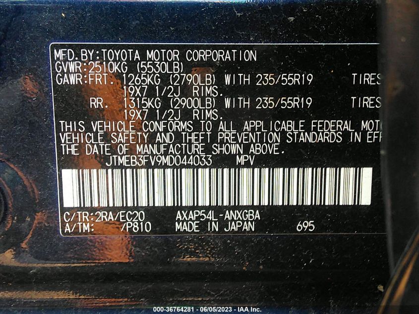 2021 TOYOTA RAV4 PRIME XSE - JTMEB3FV9MD044033