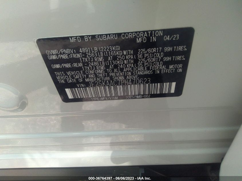 2023 SUBARU FORESTER - JF2SKAAC7PH470623