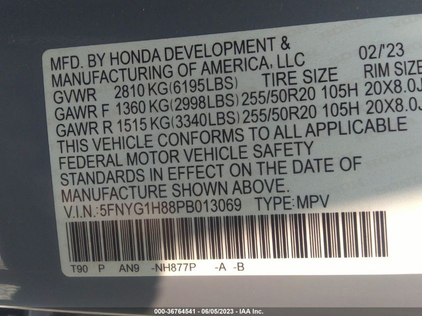2023 HONDA PILOT ELITE - 5FNYG1H88PB013069