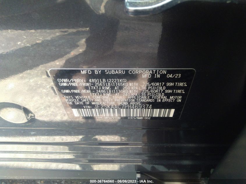 2023 SUBARU FORESTER - JF2SKAAC7PH469374