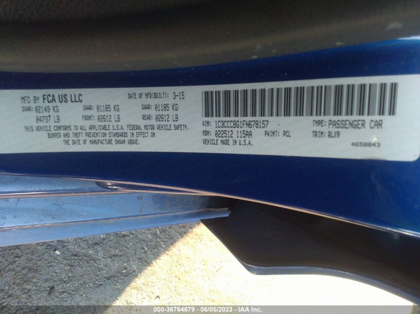 2015 CHRYSLER 200 S - 1C3CCCBG1FN678157