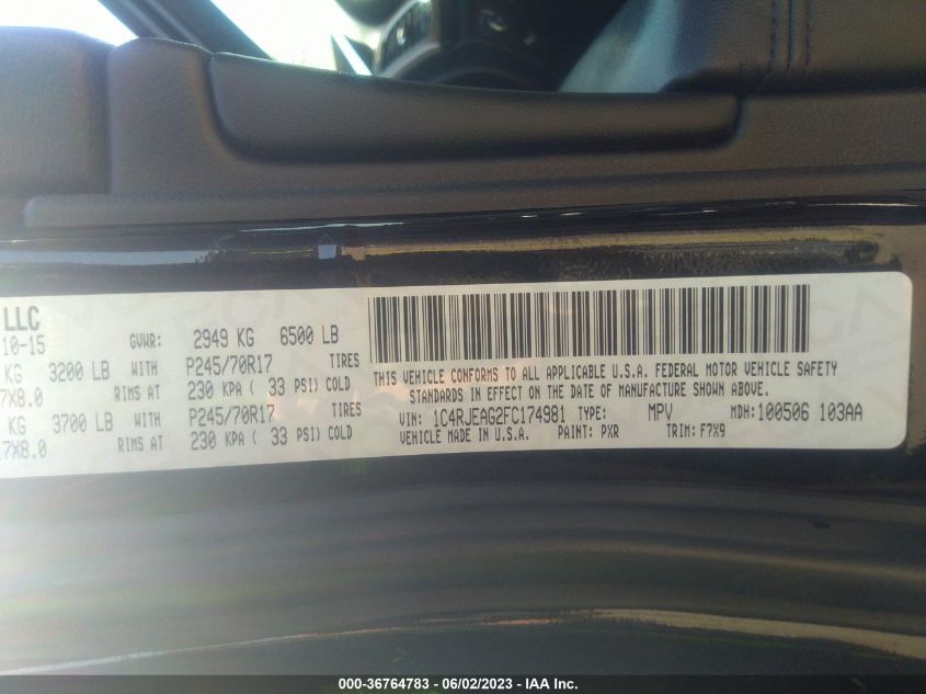 2015 JEEP GRAND CHEROKEE LAREDO - 1C4RJEAG2FC174981