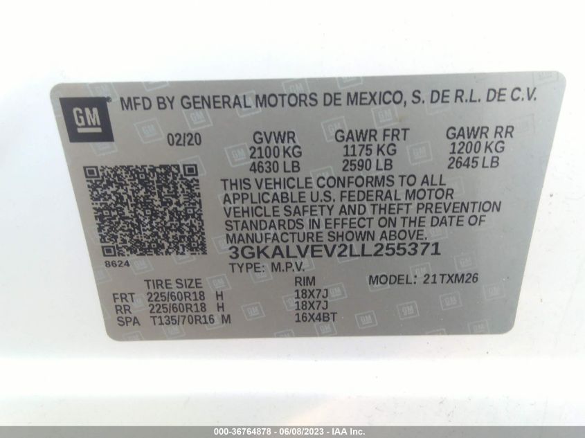 2020 GMC TERRAIN SLT - 3GKALVEV2LL255371