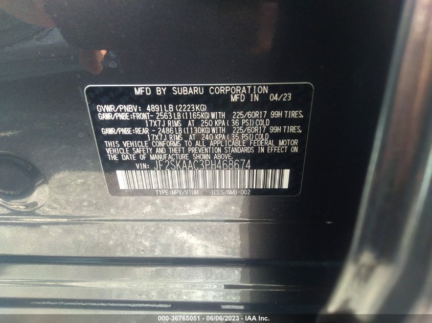 2023 SUBARU FORESTER - JF2SKAAC3PH468674