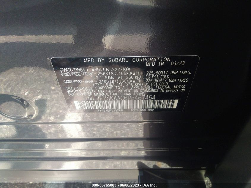2023 SUBARU FORESTER - JF2SKAAC6PH467454