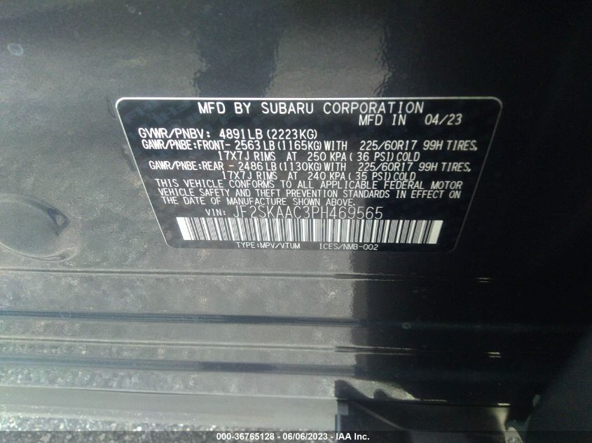 2023 SUBARU FORESTER - JF2SKAAC3PH469565
