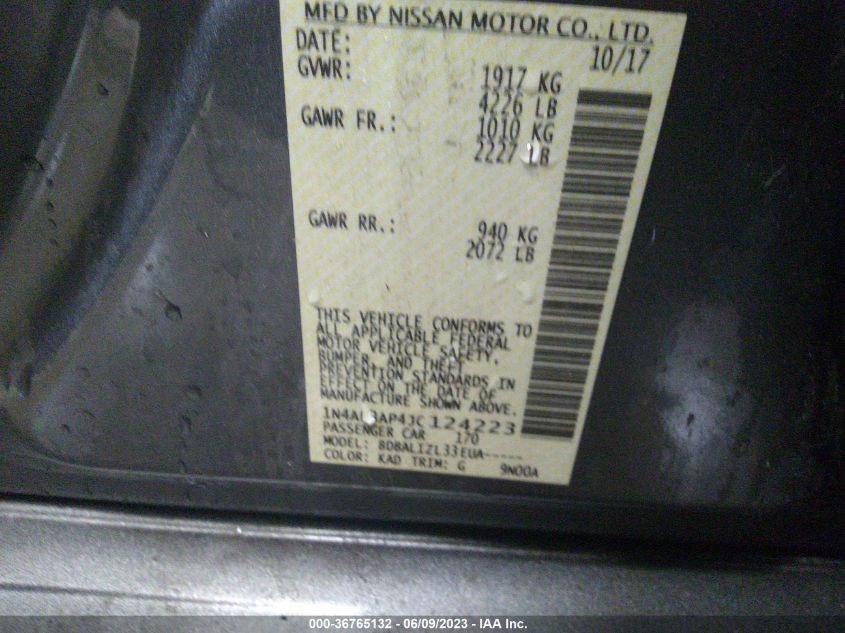 2018 NISSAN ALTIMA 2.5 SV - 1N4AL3AP4JC124223