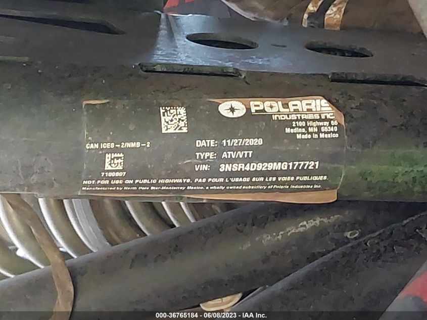 2021 POLARIS RZR PRO XP 4 ULTIMATE - 3NSR4D929MG177721