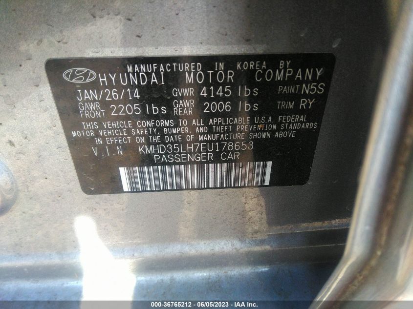 2014 HYUNDAI ELANTRA GT - KMHD35LH7EU178653