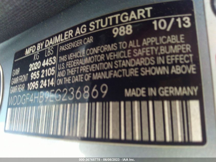 2014 MERCEDES-BENZ C-CLASS C 250 - WDDGF4HB9EG236869