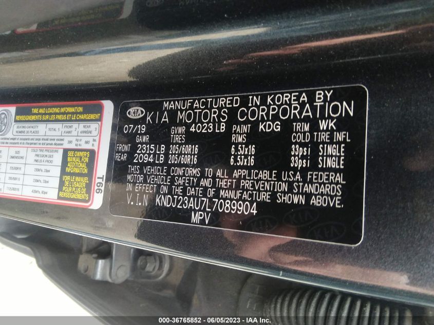 2020 KIA SOUL LX/X LINE/S - KNDJ23AU7L7089904
