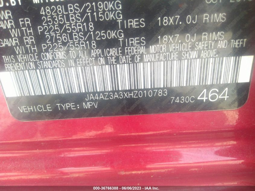 2017 MITSUBISHI OUTLANDER SE/SEL - JA4AZ3A3XHZ010783