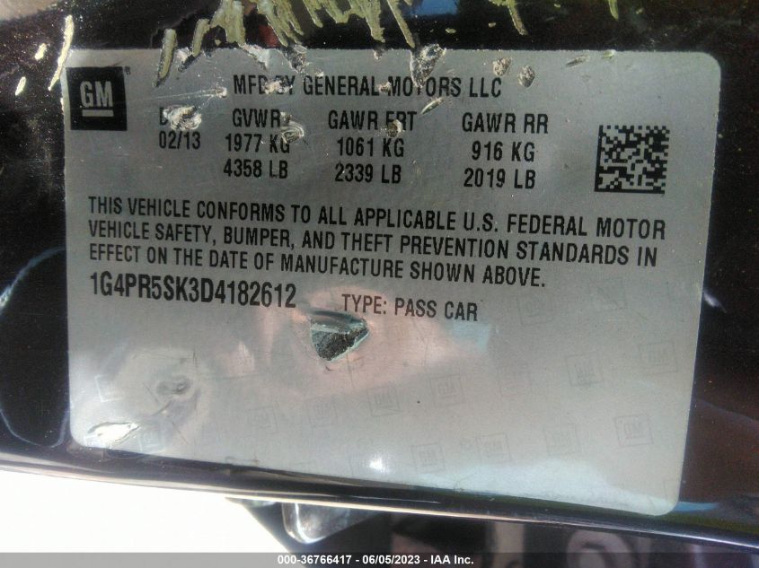 2013 BUICK VERANO CONVENIENCE GROUP - 1G4PR5SK3D4182612