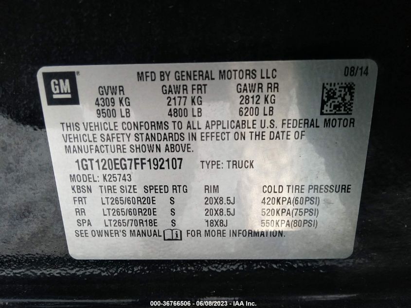2015 GMC SIERRA 2500HD DENALI - 1GT120EG7FF192107