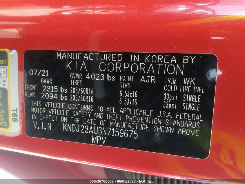 2022 KIA SOUL LX - KNDJ23AU3N7159675