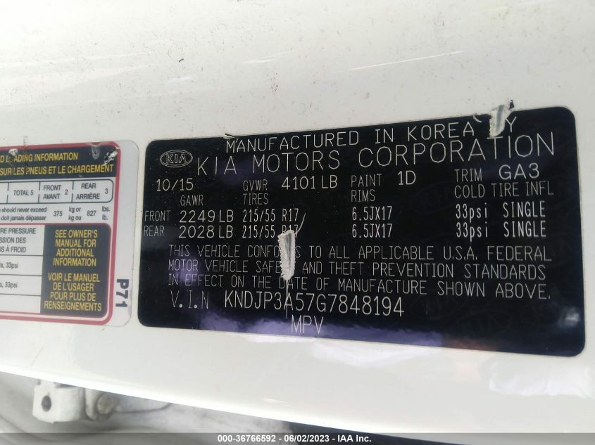 2016 KIA SOUL + - KNDJP3A57G7848194