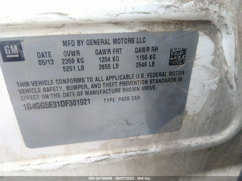2013 BUICK LACROSSE PREMIUM 1 - 1G4GG5E31DF301921