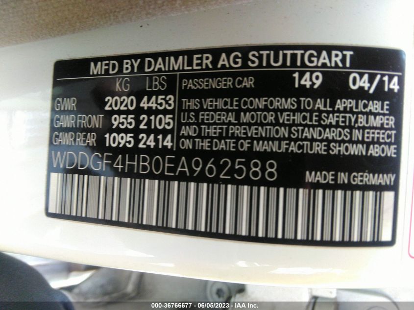 2014 MERCEDES-BENZ C-CLASS C 250 - WDDGF4HB0EA962588
