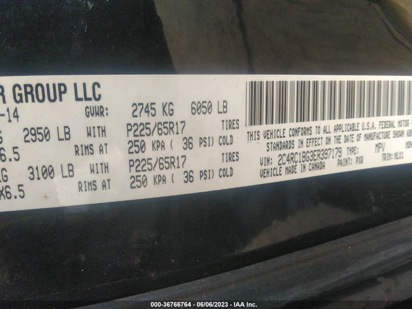 2014 CHRYSLER TOWN & COUNTRY TOURING - 2C4RC1BG3ER397179