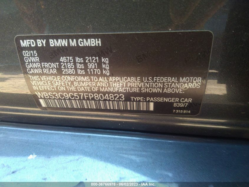 2015 BMW M3 - WBS3C9C57FP804823