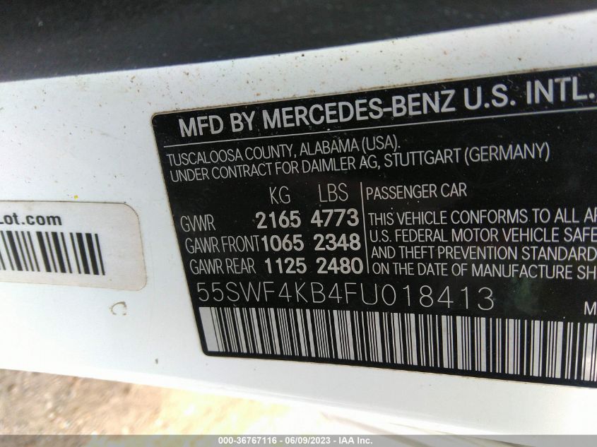 2015 MERCEDES-BENZ C-CLASS C 300 - 55SWF4KB4FU018413
