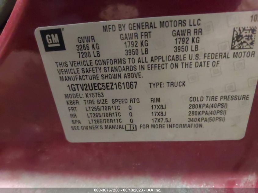 2014 GMC SIERRA 1500 SLE - 1GTV2UEC5EZ161067