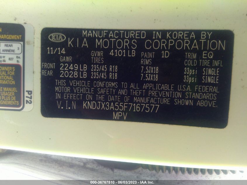 2015 KIA SOUL ! - KNDJX3A55F7167577