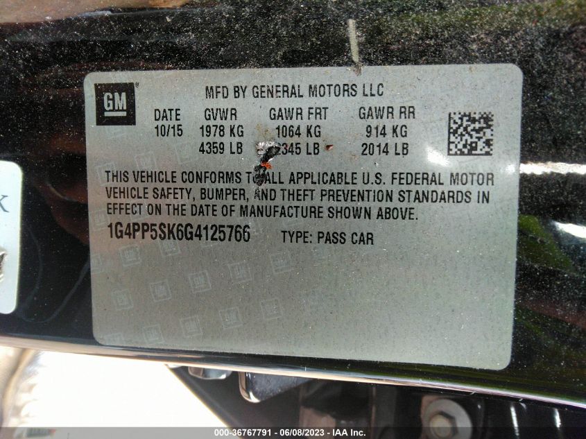 2016 BUICK VERANO - 1G4PP5SK6G4125766