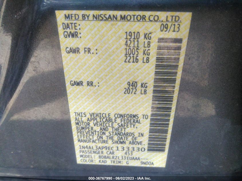 2014 NISSAN ALTIMA 2.5 S - 1N4AL3AP9EC133330