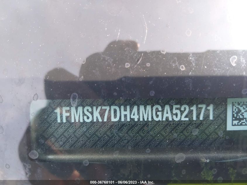 2021 FORD EXPLORER XLT - 1FMSK7DH4MGA52171