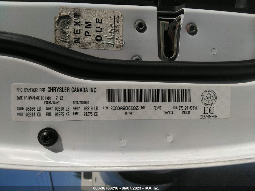 2013 CHRYSLER 300 - 2C3CCAAG8DH503965