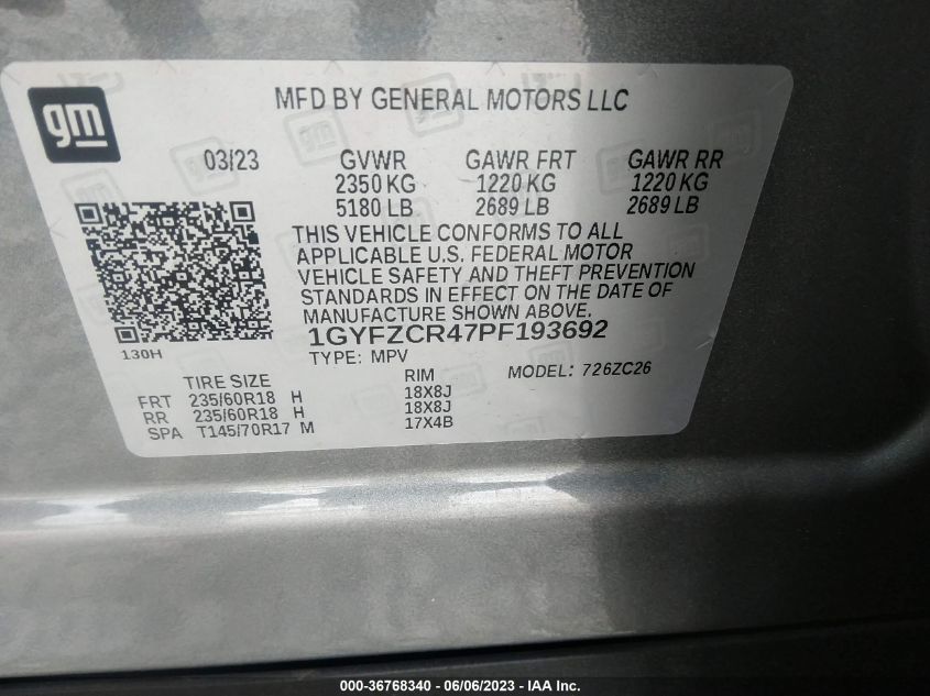 2023 CADILLAC XT4 FWD PREMIUM LUXURY 1GYFZCR47PF193692